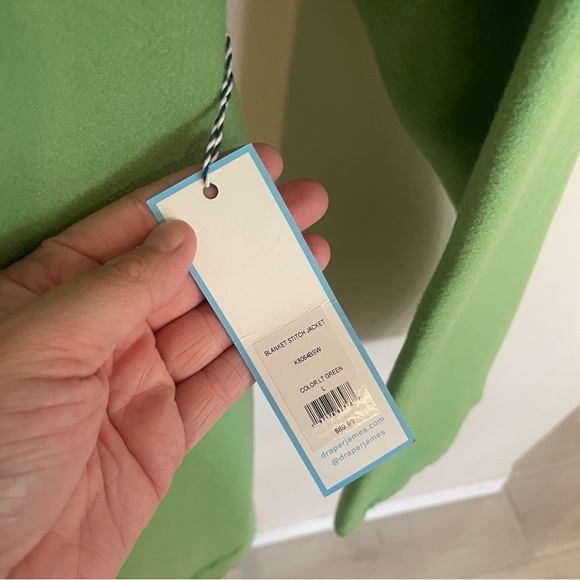 NEW Women’s Draper James Blanket Stitch Green Jacket - Picture 10 of 15